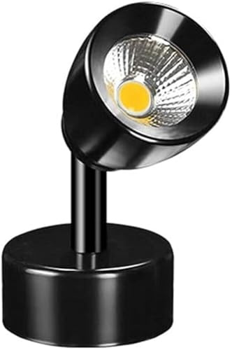 Faretto da soffitto a LED orientabile e direzionale, moderno, luce d'accento montata in superficie, mini faretto girevole da 5 W for soggiorno, cucina, ufficio, galleria(Black-6000k)