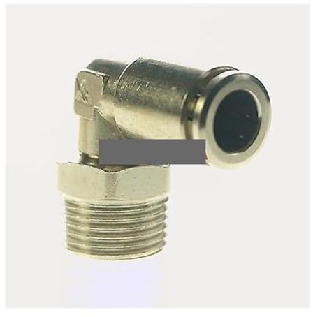 Pneumatic Nickel Brass ELbow Push In Connector Union Quick Release Air Fitting Plumbing 1/2 Male to Fit Tube O/D 6mm