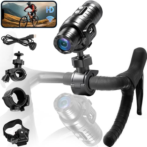 Pudet Luo Dashcam Moto 1080P WiFi Stabilizzazione 7h Grandangolo IP66