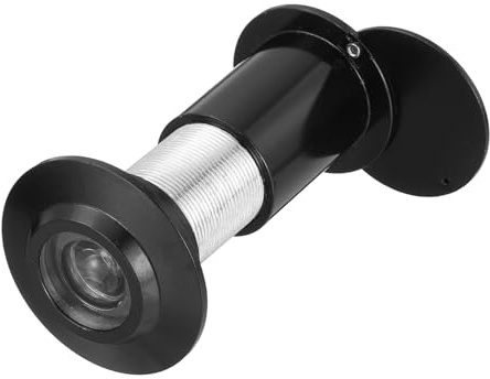 PATIKIL 35 mm Door Viewer Peephole, Zinc Alloy 200-Degree Privacy Door Viewer with Heavy Duty Rotating Privacy Cover Fits for 1-13/16 to 3 for Home Office Hotel, Black