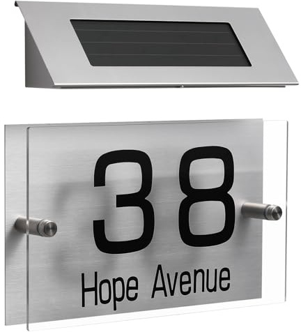 Genérico Lámpara Solar para Placa de Puerta 18 LED Bicolor Luz Solar para Exterior Números de Casa Iluminación LED para Letrero de Dirección Luz de Pared Resistente para Jardín y