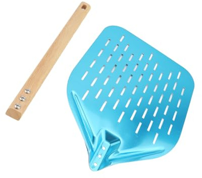 Dan&Dre Pelle à Pizza de 12 Pouces, Pelle à Pizza Légère en Alliage D'aluminium de 12 Pouces avec Poignée en Bois Amovible, Transfert Facile, Idéale pour les Amateurs de Pâtisserie à Domicile