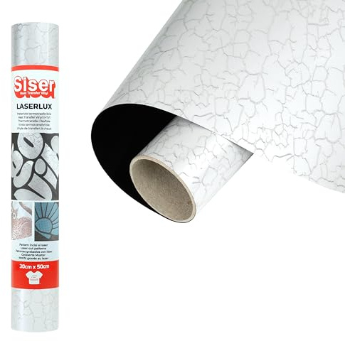 SISER LaserLux Terra Thermovinyl 30 x 50 cm – Thermotransferfolie mit vorgestanzten Lasermustern | Sofort bereit zum Aufbringen auf Stoffe, T-Shirts und Bekleidung | Für Schneideplotter