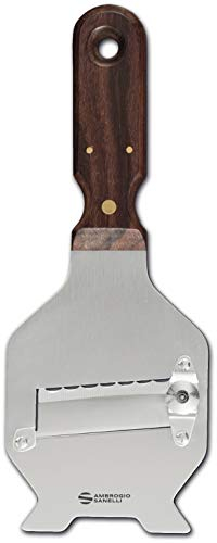 Sanelli Ambrogio 1721.000 - Laminador Cortador de trufas con Mango de Palisandro y Hoja Ondulada, Acero Inoxidable, marrón, 25 x 8 x 2 cm