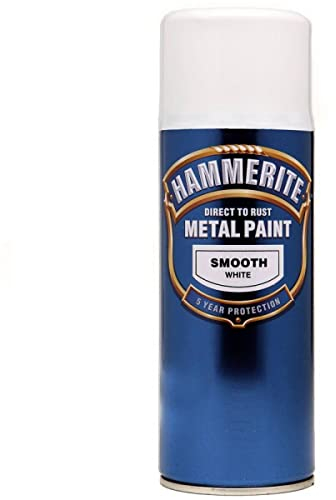 Hammerite Metallsprühfarbe, zum Direkten auftragen auf Rost, Glatt, Aerosol, weiß 400 ml