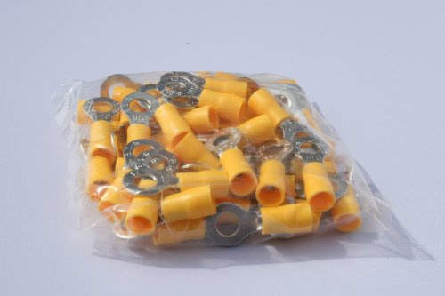 profitec 50 Stück Kabelschuh Ring M 6 gelb für Kabel 4,0 mm²- 6,0mm²