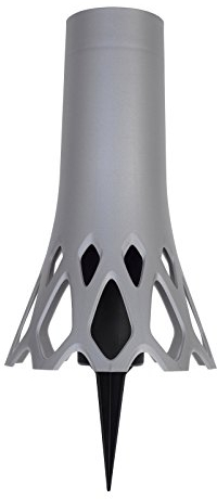 Plastia ROSETA 1 l mit Erdspieß Grabvase, Silber