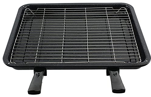 SPARES2GO Extra Large Grill Pan, Rack & Dual Detachable Handles for Cata Oven Cookers