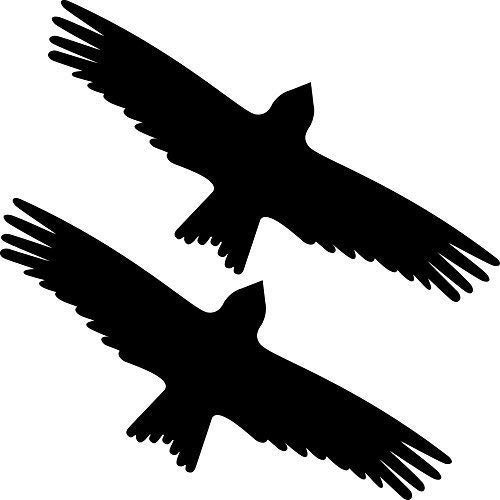 GreenIT 2 Stück 20cm schwarz Milan Greifvogel Vogel Fenster Schutz Warnvogel Warnvögel Aufkleber Tattoo die Cut Deko Folie