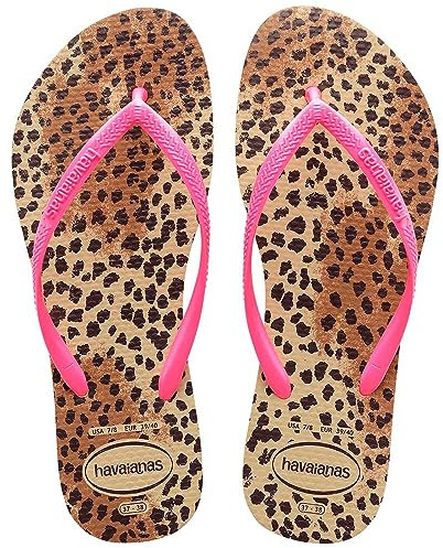 Havaianas Slim Animals, Infradito Bambina, Multicolore (Sabbia Grigio/Rosa), 23/24 EU