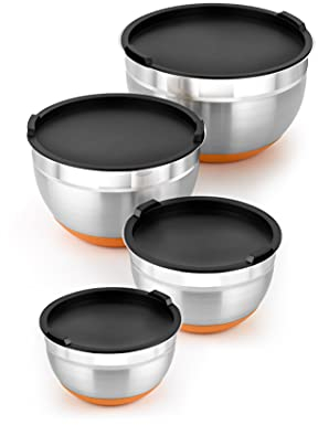 BRA Efficient Set de 4 boles de acero inoxidable (12|16|20|24 cm), 0.4l