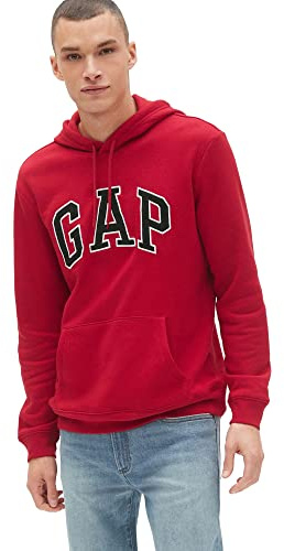 Gap Heritage Logo Pullover Hoodie Maillot de survêtement, Rouge Cramoisi, Large Homme