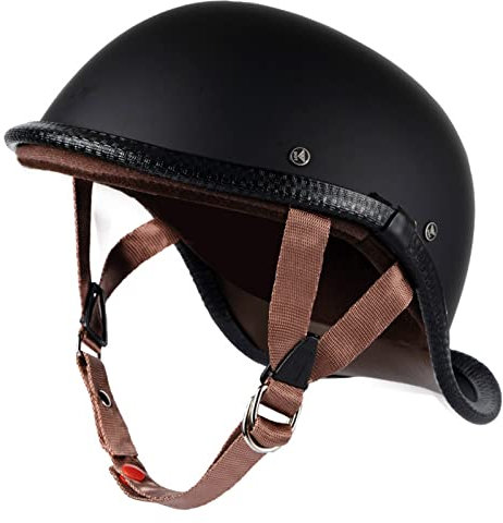 HZIH Mezzo Casco Moto Retro Casco Jet Aperto Cappellino da Baseball Scooter Caschi Motorino Vintage Casco Scodella Mezzo Casco Portatile Estivo per Uomo E Donna,Certificato DOT/ECE U,55-62CM