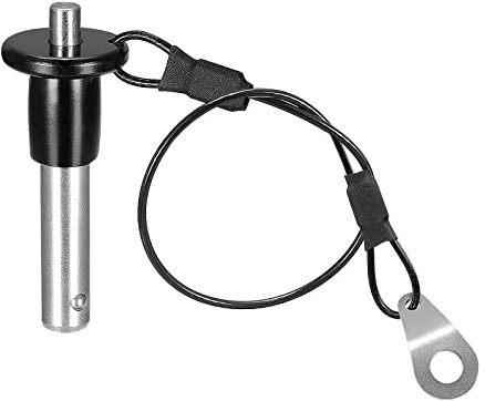 sourcing map 1 Stück Kugelsperrbolzen mit rundem Kopf (8mm x 20mm) 304 Edelstahl Druckknopf Schnell Spannstift mit 24cm Draht