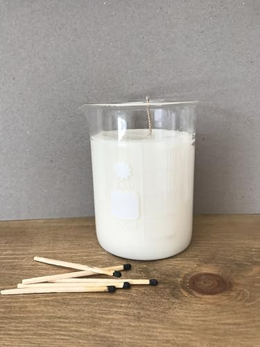 Lab flask 250ml beaker candle conical flask science jar laboratory glass chemist handmade home decor (Vanilla soy)