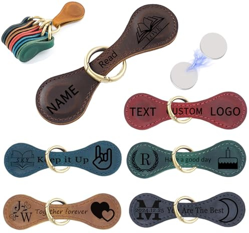 MZP Magnetische Leder Lesezeichen Benutzerdefinierte Retro Magnet Lesezeichen mit Namen/Text/Mustern Personalisierte Geschenke für Buchliebhaber Freunde Leser Lehrer Kinder (Color : B)