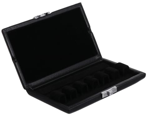 Fagottrohrkasten aus Pu Leder mit 6 Slots, Tragbar | Schwarz, Holz und Metall Verarbeitet, Leichte Kasten für Einfaches Verstauen und Mitnehmen