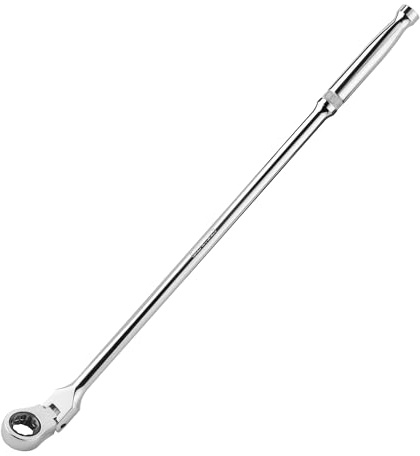 DURATECH Extra Long Flex Head Ratchet Wrench, 144-P, Double-Stacked Pawls, CR-V Steel, Only Compatible 3/8 Drive Low Profile Impact Sockets