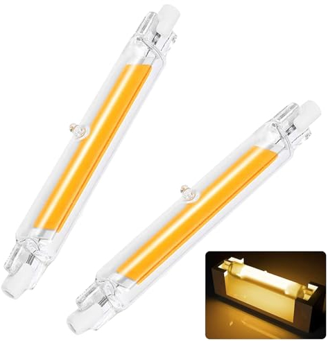 Hsientpe R7S LED 78mm Dimmbar,10W R7S LED Ersatz für 100W Halogen Leuchtmittel,R7S LED Stab Naturweiß 4500K 1000LM,Kein Flackern，360°Abstrahlwinkel,2er Pack