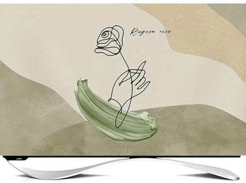 TV Screen Cover 24-75In, Tv Dust Cover, Polyester Fabric Smooth Screen Protector, Indoor Landscape Printing, He TV Cover Is Universal for Desktop/Wall Mount/Curved Surfaces D2,49in