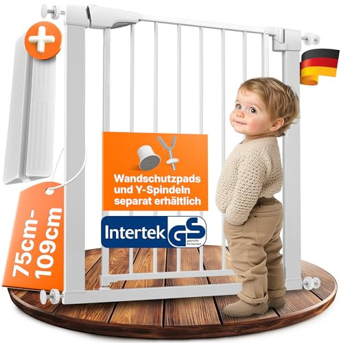 CHILDOO Treppenschutzgitter ohne Bohren GS-Zertifikat Türschutzgitter Türgitter Baby, Hunde, Kinder Kinderschutzgitter Tür Schutzgitter Treppe Absperrgitter Hund Treppengitter Kindergitter Babygitter