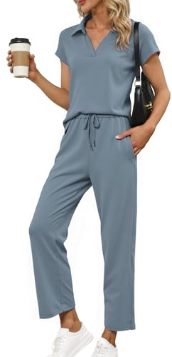 Glamaker 2025 Women's Summer Short Sleeve Dress with Matching Trousers and Travel Polo Shirt