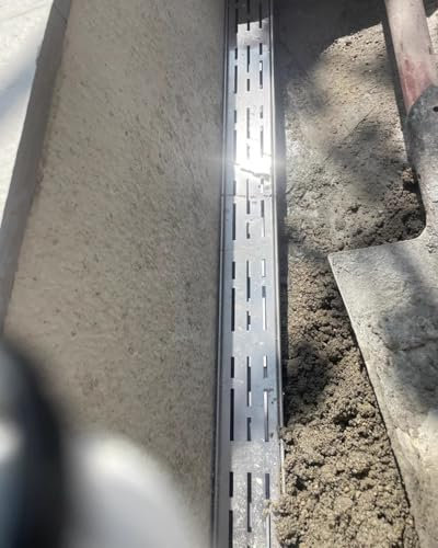 Entwässerungsrinne Abflussset für Gepflasterte Terrassenrinnen mit Metallgitter, Grabenabläufe für Beton für Außenauffahrten, Rechteckige Abwasserentwässerung für Parkplätze(100x5x3cm/39.4x2x1.2in)