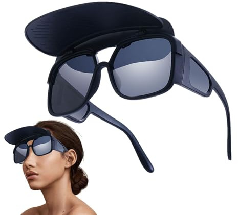 Sun Visor Glasses, Cycling Sunglasses, Hat Brim, Cycling Glasses, Removable Cycling Glasses, Waterproof Funny Sunglasses with Sun Visor for Fishing, Hiking, Cycling