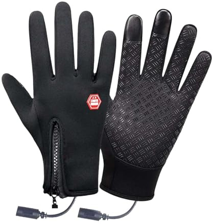 Heated Cycling Gloves Warm Heated Heating Portable Gloves | Heated Mittens Heating Indoor Outdoor Winter Cold Weather Home Office Travel Daily Commute for Women Men, Warm Windproof