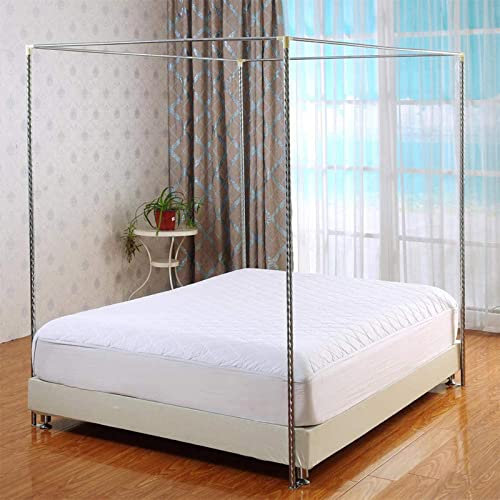 Betthimmel-Gestell aus Edelstahl für Doppelbett, volle Größe, Metall, Holzbett, Plattform, Unterstützung, Schlafzimmer, Dekoration mit Moskitonetz