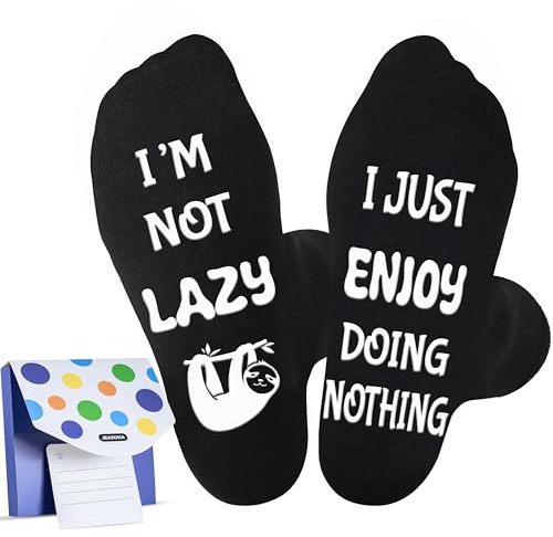 Jeasona Funny Gifts for Men Who Have Everything Funny Socks 9-11 Sloth Gifts for Him Dad Grandad Christmas Anniversary Valentines Fun Presents for Men