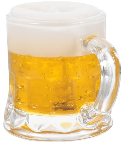 Mini Bicchiere da Birra Decorativo in Cera Oro per Feste e Compleanni | Originale per Nozze, Addobbo Scenografico, Combustione Prolungata, Ornamento Sicuro per Tavole Celebrative