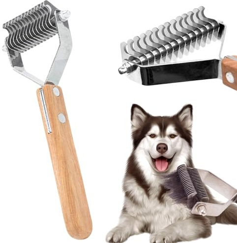 14-Blade Dog Combs for Grooming - Coat King Undercoat Rake, Professional Pet Dematting Comb Grooming Tool for Dogs & Cats (8.8cm)