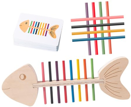 SKISUNO Montessori Holzspielzeug Kleinkinder Farbsortierspiel Fischgrätenform Lernspielzeug Zur Feinmotorik Reise Geeignet