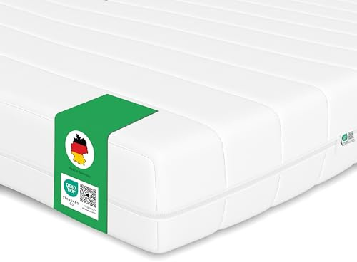 Schlaftroll Kaltschaummatratze 200x200 H2+H3 – 7Z – 15cm – Öko-Tex | 7-Zonen Kaltschaum, Rollmatratze, waschbarer Bezug 60°, Made in Germany, Öko-Tex, für Lattenrost & Boxspringbett
