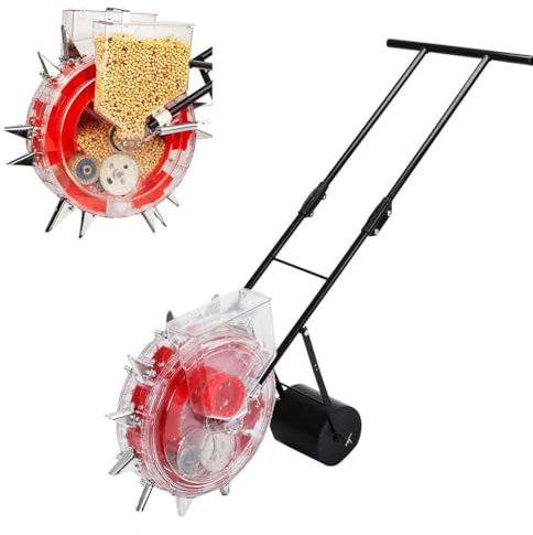 WSNCXFW Manual Seeder Planter Garden Seeder Row Planter Precise Seeding Machine Hand-Push Seeder, 3-15 Millimeters of Seeds Can Be Sown, for Corn Soy Peanut Cotton Soybean,12 Holes