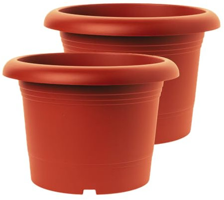 SUSTANIA Lot de 2 pots de fleurs de qualité supérieure en terre cuite : 40 cm - Pot de fleurs de qualité supérieure - Fabriqué en Allemagne pour toutes les conditions météorologiques !