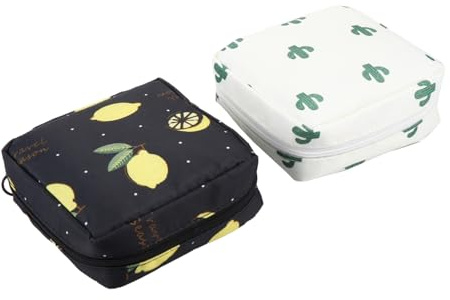 Pochette pour Serviettes Hygiéniques 2 Pièces en Twill, Format Compact