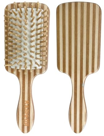 Eco-Friendly Bamboo Paddle Hair Brush | Natural Wooden Hairbrush for Women, Men & Kids | Detangling, Anti-Static & Frizz Control Brush for Long, Curly & Thick Hair | Scalp Massage & Hair Growth (2)