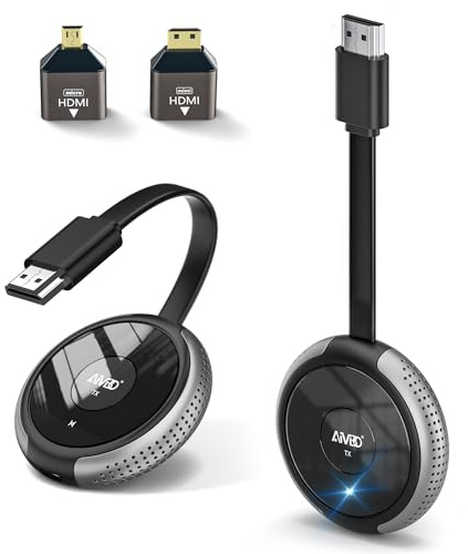 HDMI sans Fil,4K 5G Transmetteur et Récepteur 165FT/50M, HDMI VGA sur Double écran, Transmission en Direct pour Ordinateur Portable, Tablette, Appareil Photo, Prise en Charge Nefix/TikTok/Youtube