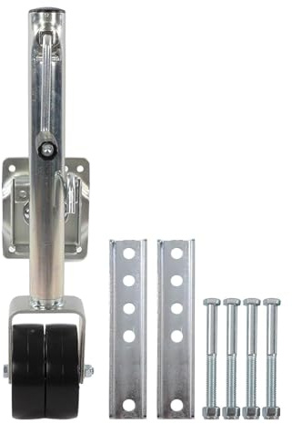 NYTFHMS Trailer Jack Wheel - Bolt-On Swivel Tongue Jack, Boat Trailer Jack with Wheel, Trailer Jockey Wheel, Double Jockey Wheel,Folding Trailer Jockey Wheel, Heavy Du,150 kg
