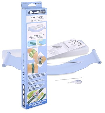 Beadalon Jewel Loom Kit with Bag, Needle & Threader – Complete Starter Set for Bracelets & Woven Designs