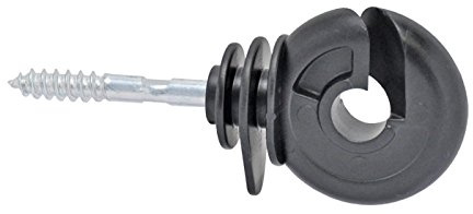VOSS.farming 500x Ringisolator Classic, schwarz, für Draht, Litze, Seil, Kordel, Band, bis 12mm Durchmesser, Anfangs-, Strecken- und Eckisolator
