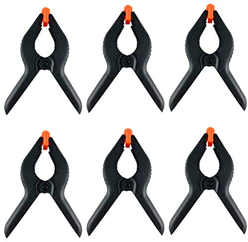 WAENLIR 6 Piece 6.5 inch Nylon Spring Clamp Set Plastics Clips for backdrop, Wood Working, Photography, Craft, Art DIY