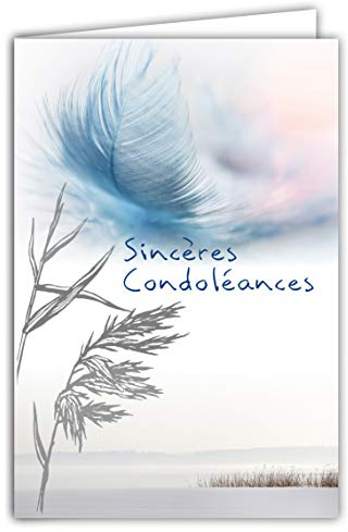 64-1083 Carte Sincères Condoléances avec Enveloppe Blanche - Cérémonie Funéraire d’Adieu Funérailles Décès Deuil Enterrement Incinération Crémation - Fabriquée en France