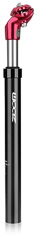 Postes de Sillín de Bicicleta, Tija de Sillín con Suspensión de Bicicleta 27,2 31,6 Tija de Sillín Ajustable de Aluminio para MTB Bicicleta de Carretera Bicicleta de Montaña (Rojo, 31.6mm)