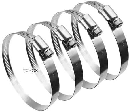 CZN 20 Pièces, Collier De Serrage Tuyau Réglable, 304 Inox, Collier Serrage Métallique, Pour Home Gaz, Famille Tuyau D'Eau, Câble, Robinet, Etc