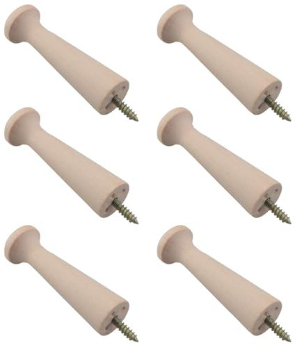 ZCZQC 6 Stück Massivholz-Haken zum Aufhängen an Eingangstüren, Aufbewahrungsregal, Kleidung, Hutaufhänger, Wand, Holztücher, Jacken, Schlüssel, Gürtel, Handtaschen, Schmuck