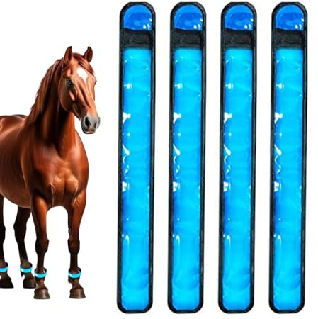 Dayysiuy Bandas para Tobillos De Caballo,4 Unidades Equipo De Seguridad Animal - Bandas De Tobillo para Caballo con Luz LED | para Aventura Ecuestre Nocturna Desfiles Granja Recorrido Rancho
