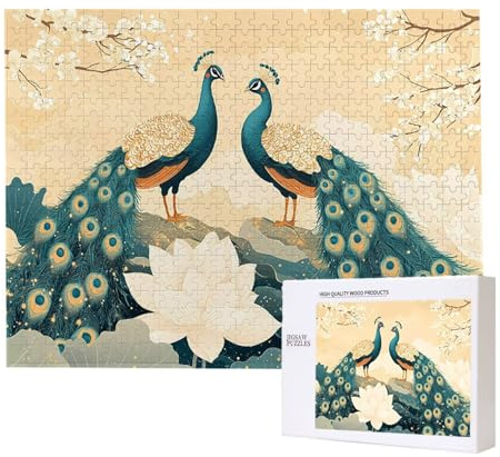 Puzzle 1500 Teile Erwachsene Pfauen Jade Orchidee, Impossible Klassische Jigsaw Puzzles 87 x 57cm, Geschicklichkeitsspiel für die ganze Familie, Puzzle farbenfrohes Legespiel Home Dekor Geschenk k-520